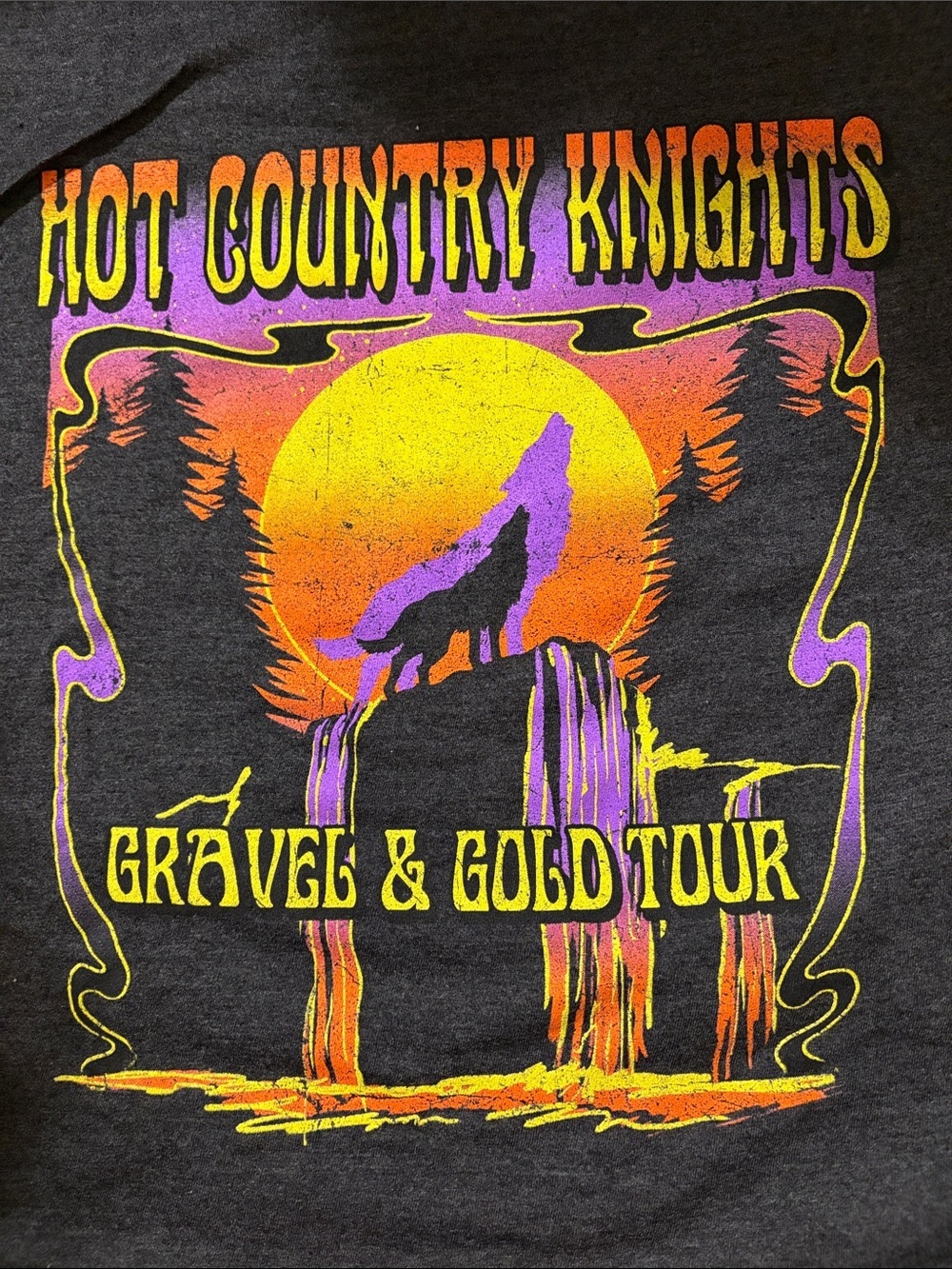 Dierks Bentley Merch - Hot Country Knights Gravel & Gold Tour Shirt - Size XXL
